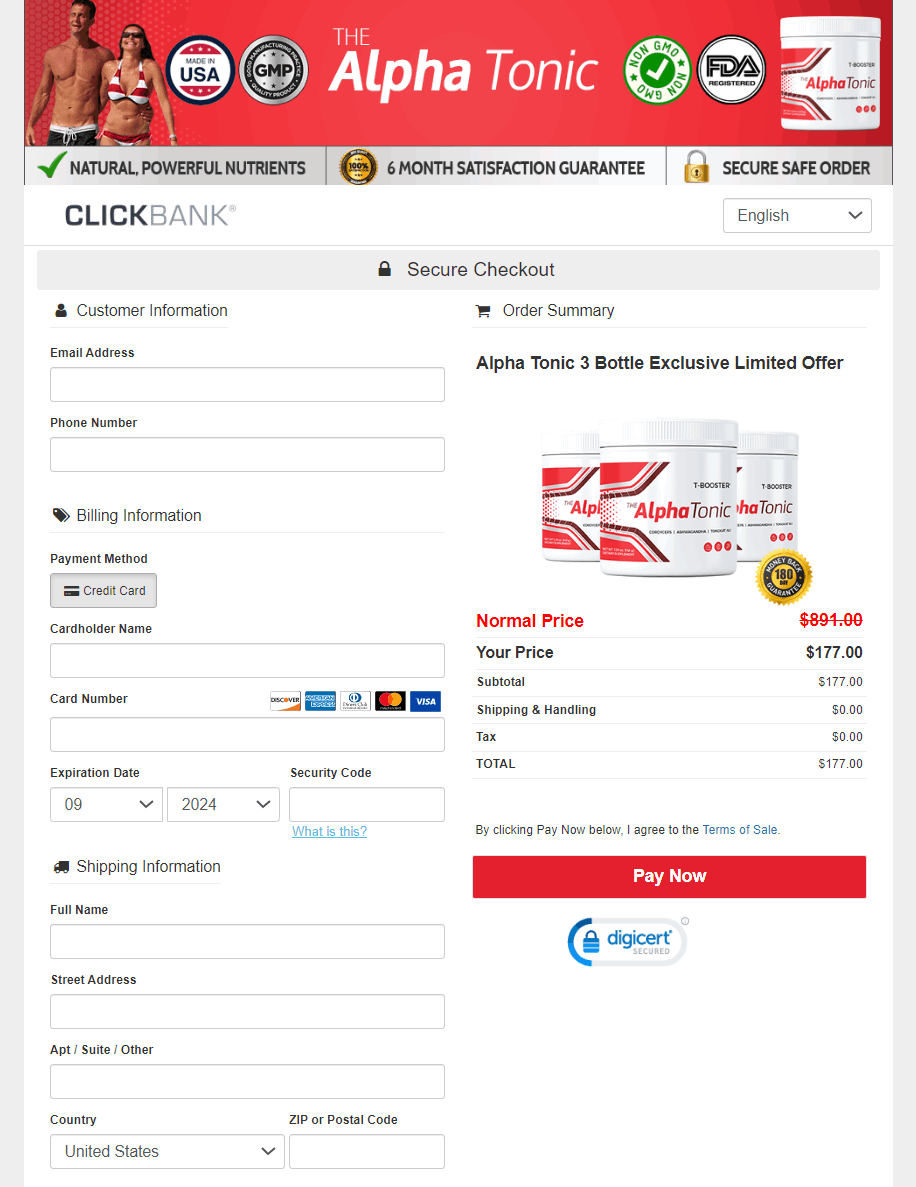Alpha Tonic Secure Order Form